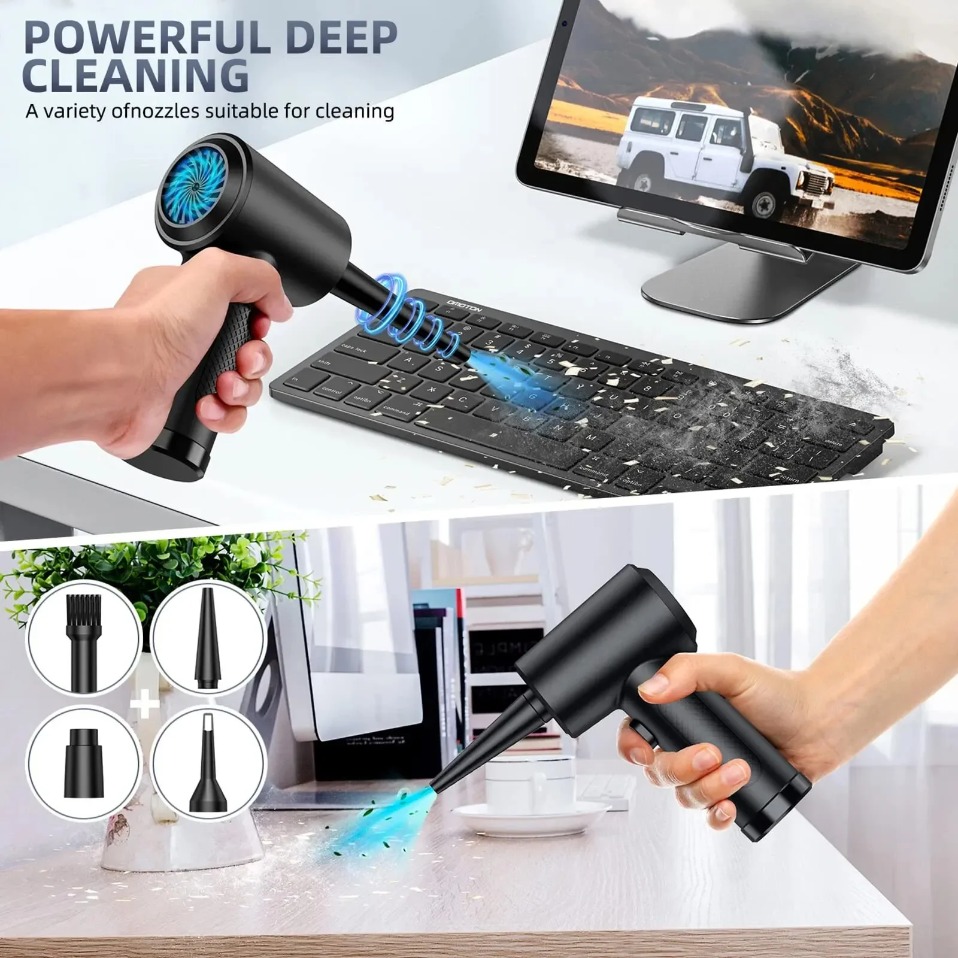 電動ワイヤレスエアダスター、LEDライト付き圧縮空気ブロワー - Dryer Car Blower のレビューと価格