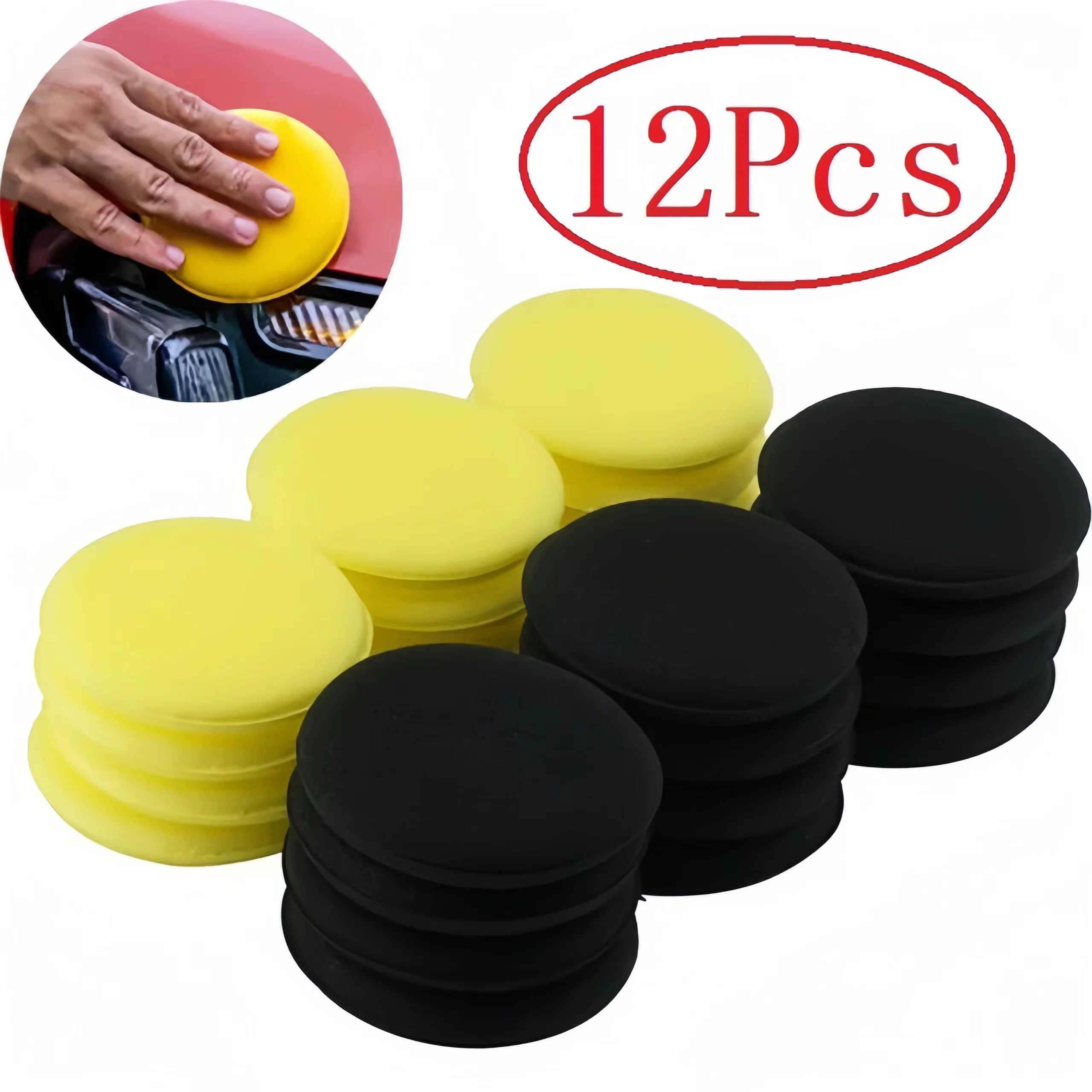 12個入り丸型カーワックス研磨フォームスポンジパッド、高密度 - Wax Applicator Pad のレビューと価格